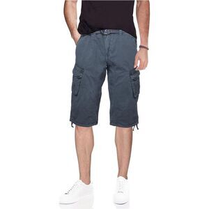 XRAY Mens Belted 18" Long Casual Cargo Shorts, Grey, 32, DM